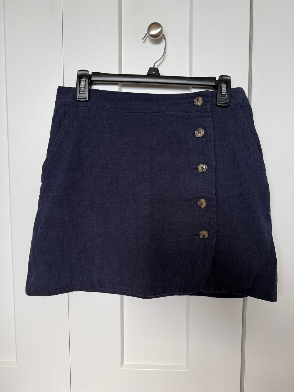 HYFVE Navy Button-Front Mini Skirt